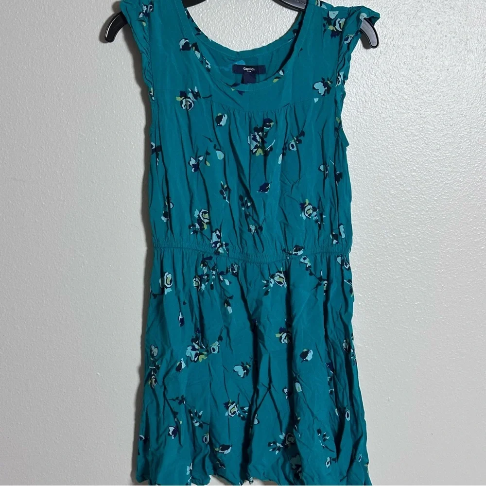 GapKids‎ Girl Green/Blue Floral Sleeveless Dress size XL.